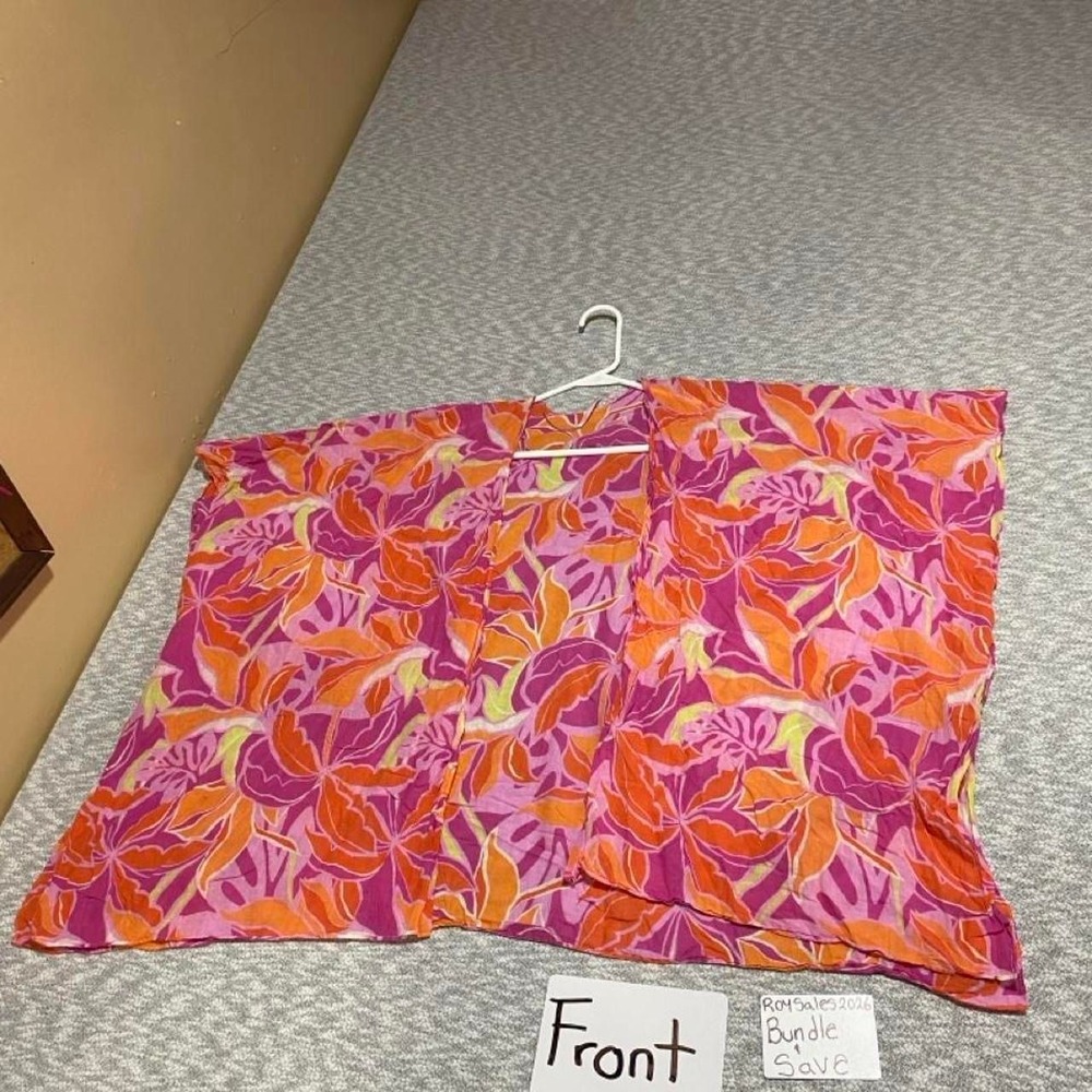 Old Navy Orange and pink floral print open cardigan/top women XS-L. SKU-C94